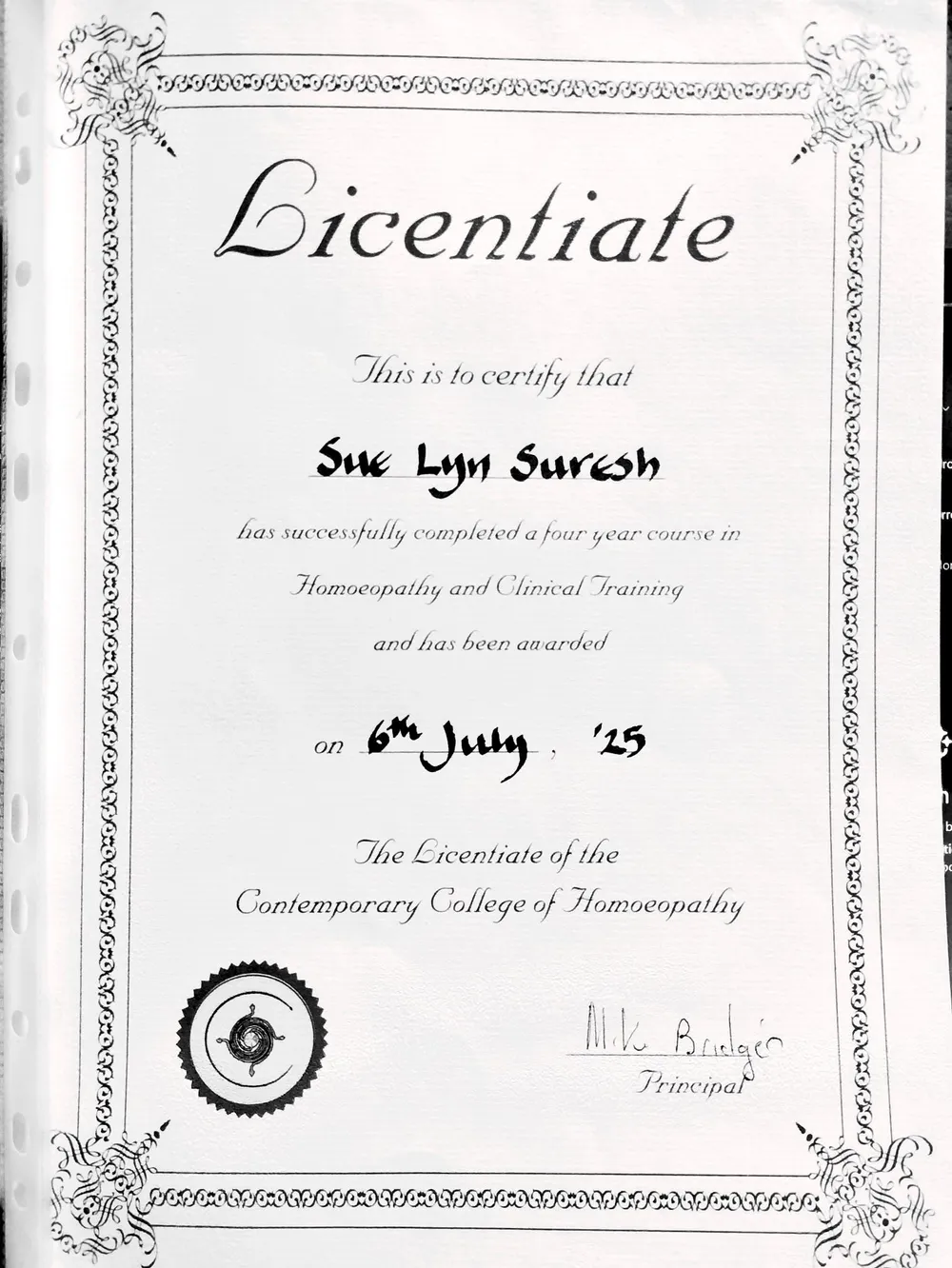 Licentiate Certification
